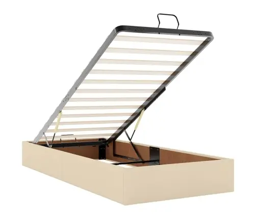 Osmaņu Gultas Rāmis Ar Matrača Krēma 80X200 Cm Audums Vidaxl