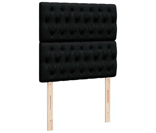 Osmaņu Gultas Rāmis Ar Matrača Melns 90X200 Cm Audums Vidaxl