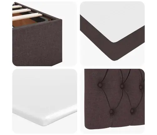 Osmaņu Gultas Rāmis Ar Matrača Tumši Brūns 90X200 Cm Audums Vidaxl