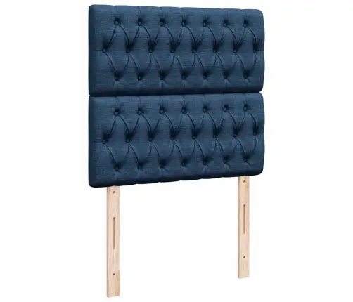 Osmaņu Gultas Rāmis Ar Matrača Zils 90X200 Cm Audums Vidaxl