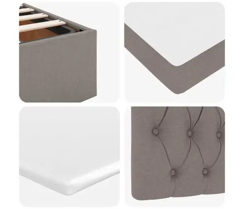 Osmaņu Gultas Rāmis Ar Matrača Pelēkbrūna 100X200 Cm Audums Vidaxl