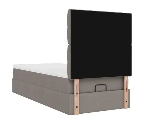 Osmaņu Gultas Rāmis Ar Matrača Pelēkbrūna 100X200 Cm Audums Vidaxl