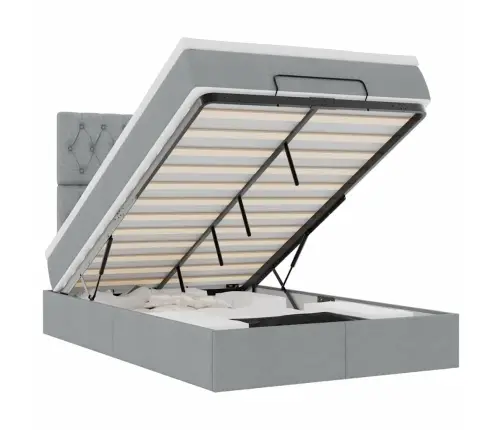 Osmaņu Gultas Rāmis Ar Matrača Gaiši Pelēks 120X190 Cm Audums Vidaxl