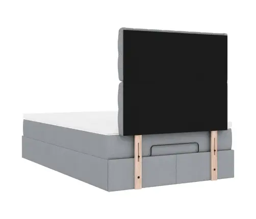 Osmaņu Gultas Rāmis Ar Matrača Gaiši Pelēks 120X190 Cm Audums Vidaxl