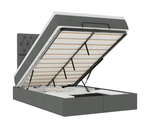 Ottomani Voodi Madratsiga, Tumehall, 120X190 cm Kangas