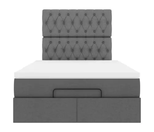 Ottomani Voodi Madratsiga, Tumehall, 120X190 cm Kangas