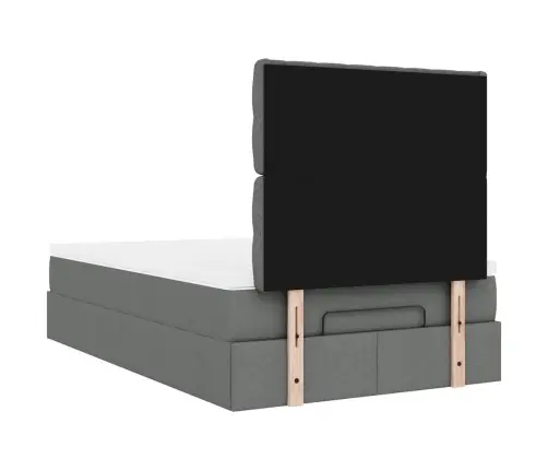 Ottomani Voodi Madratsiga, Tumehall, 120X190 cm Kangas