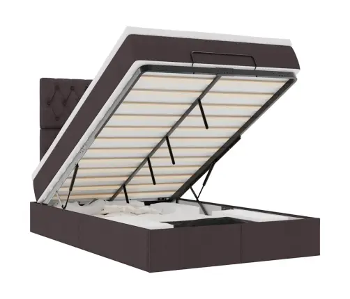 Osmaņu Gultas Rāmis Ar Matrača Tumši Pelēks 120X190 Cm Audums Vidaxl