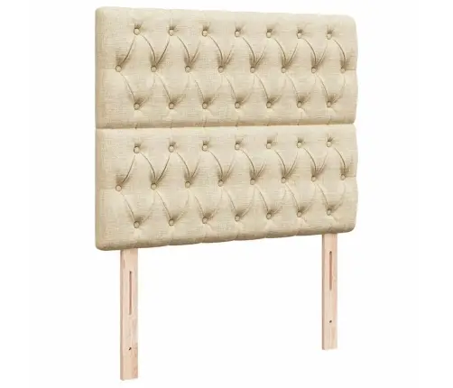 Osmaņu Gultas Rāmis Ar Matrača Krēmkrāsas 120X190Cm Audums Vidaxl