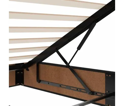 Osmaņu Gultas Rāmis Ar Matrača Melns 120X200 Cm Audums Vidaxl
