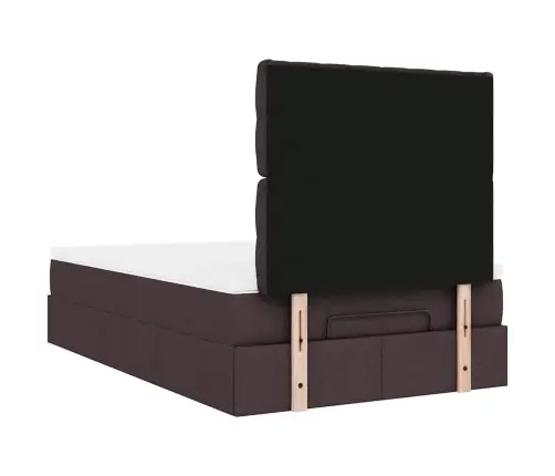 Osmaņu Gultas Rāmis Ar Matrača Tumši Brūns 120X200 Cm Audums Vidaxl