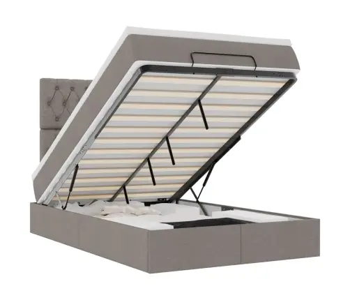 Osmaņu Gultas Rāmis Ar Matrača Pelēkbrūns 120X200Cm Audums Vidaxl