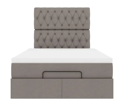 Osmaņu Gultas Rāmis Ar Matrača Pelēkbrūns 120X200Cm Audums Vidaxl