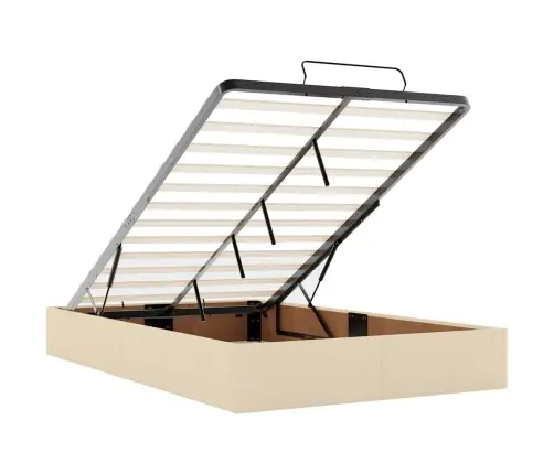 Osmaņu Gultas Rāmis Ar Matrača Krēmkrāsas 120X200 Cm Audums Vidaxl