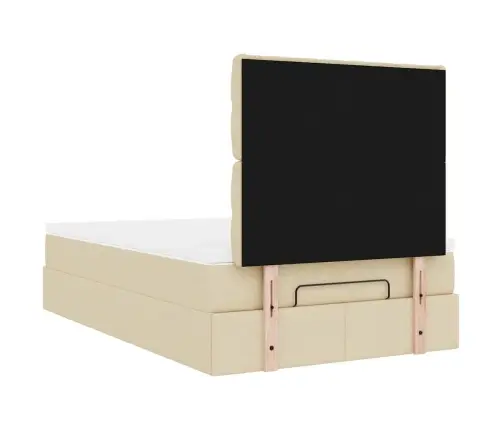 Osmaņu Gultas Rāmis Ar Matrača Krēmkrāsas 120X200 Cm Audums Vidaxl