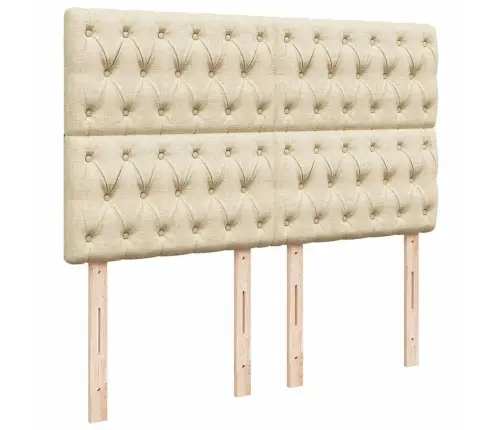 Osmaņu Gulta Ar Matraci, Krēmkrāsas, 140X190 Cm, Audums Vidaxl