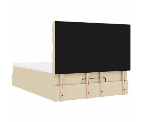 Osmaņu Gulta Ar Matraci, Krēmkrāsas, 140X190 Cm, Audums Vidaxl