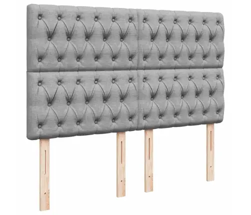 Osmaņu Gultas Rāmis Ar Matrača Gaiši Pelēks 140X200 Cm Audums Vidaxl