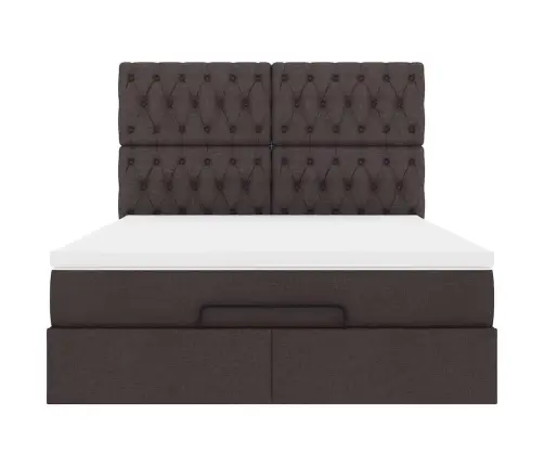 Osmaņu Gultas Rāmis Ar Matrača Tumši Pelēks 140X200Cm Audums Vidaxl