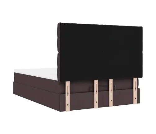 Osmaņu Gultas Rāmis Ar Matrača Tumši Pelēks 140X200Cm Audums Vidaxl