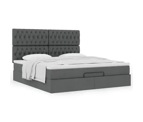 Ottomani Voodi Madratsiga, Tumehall, 160X200 cm Kangas