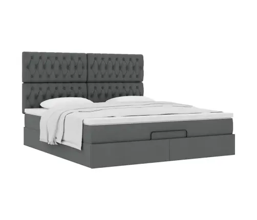 Ottomani Voodi Madratsiga, Tumehall, 160X200 cm Kangas