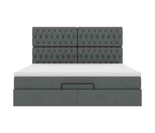 Ottomani Voodi Madratsiga, Tumehall, 160X200 cm Kangas