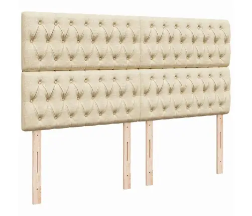 Osmaņu Gultas Rāmis Ar Matrača Krēmkrāsas 160X200Cm Audums Vidaxl