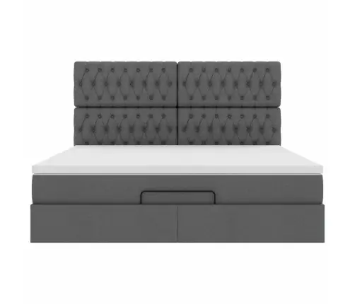 Osmaņu Gultas Rāmis Ar Matrača Tumši Pelēks 180X200Cm Audums Vidaxl