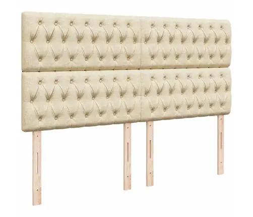 Osmaņu Gultas Rāmis Ar Matrača Krēmkrāsas 180X200Cm Audums Vidaxl