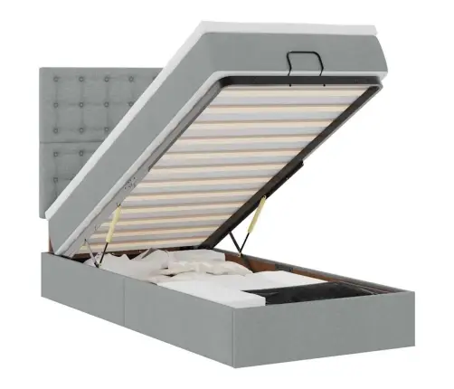 Osmaņu Gultas Rāmis Ar Matraci Gaiši Pelēks 80X200Cm Audums Vidaxl