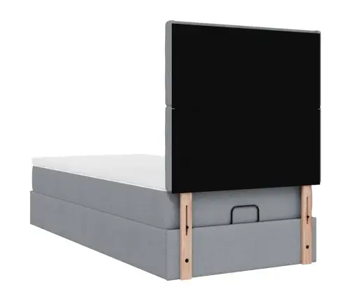 Osmaņu Gultas Rāmis Ar Matraci Gaiši Pelēks 80X200Cm Audums Vidaxl