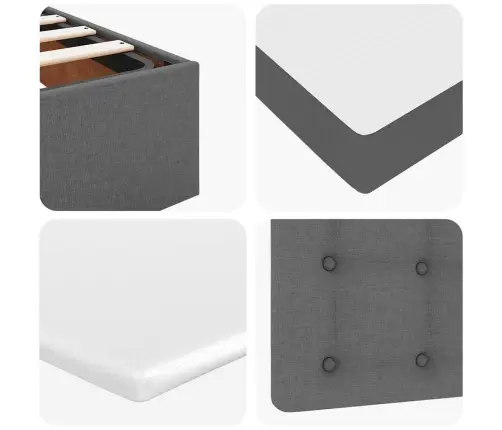 Osmaņu Gultas Rāmis Ar Matrača Tumši Pelēks 80X200 Cm Audums Vidaxl