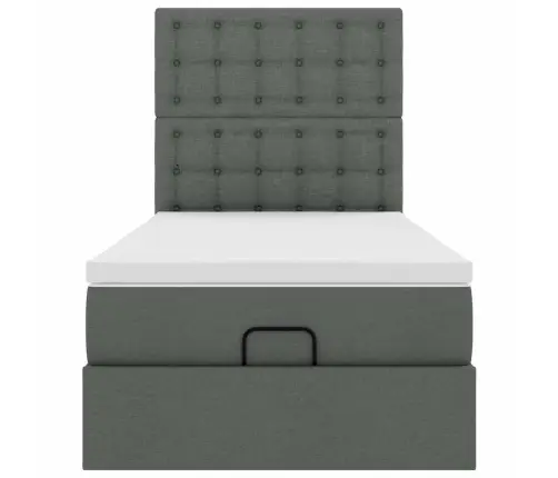 Osmaņu Gultas Rāmis Ar Matrača Tumši Pelēks 80X200 Cm Audums Vidaxl