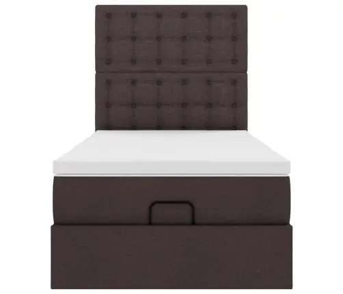 Osmanų Lovos Rėmas Su Čiužiniu, Rudas, 80X200cm Audinys