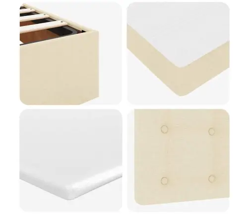 Osmaņu Gultas Rāmis Ar Matrača Krēma 90X190 Cm Audums Vidaxl