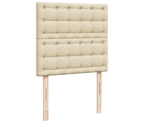 Osmaņu Gultas Rāmis Ar Matrača Krēma 90X190 Cm Audums Vidaxl