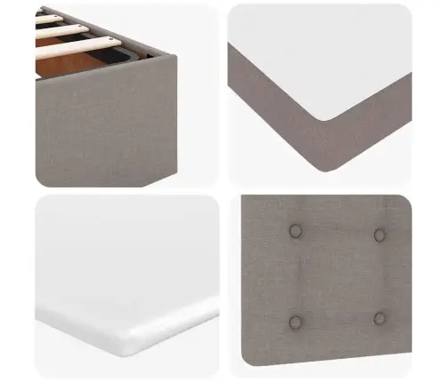 Osmaņu Gultas Rāmis Ar Matrača Pelēkbrūna 90X200 Cm Audums Vidaxl