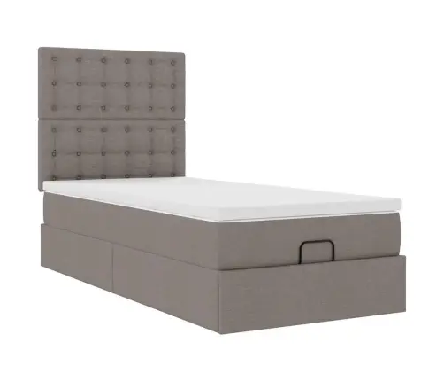 Osmaņu Gultas Rāmis Ar Matrača Pelēkbrūna 90X200 Cm Audums Vidaxl