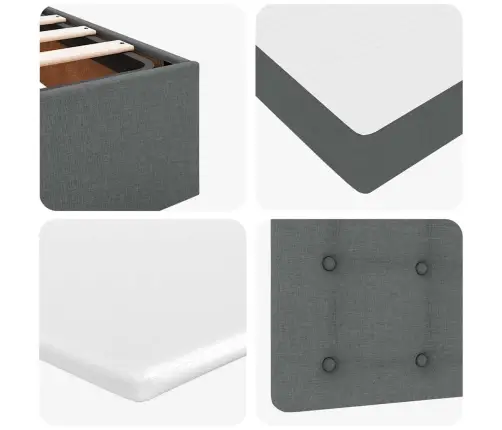 Ottomani Voodiraam Madratsiga, Tumehall, 100X200cm Kangas