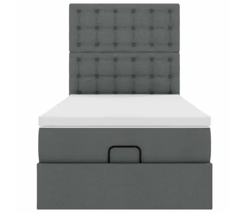 Ottomani Voodiraam Madratsiga, Tumehall, 100X200cm Kangas