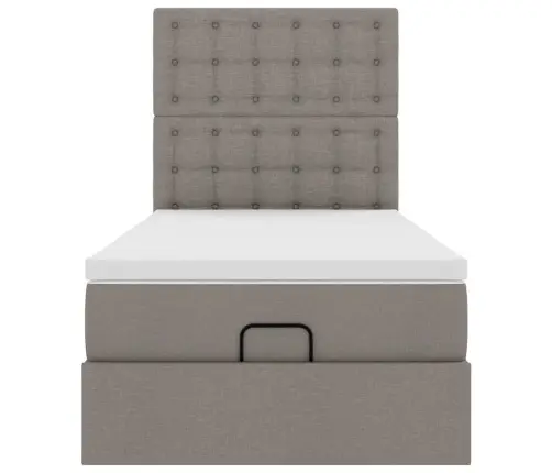 Osmaņu Gultas Rāmis Ar Matrača Pelēkbrūna 100X200 Cm Audums Vidaxl