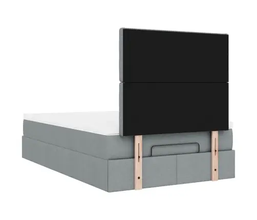 Osmaņu Gultas Rāmis Ar Matrača Gaiši Pelēks 120X190 Cm Audums Vidaxl