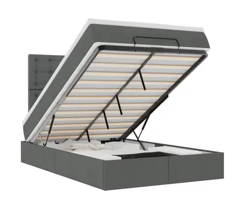 Osmaņu Gultas Rāmis Ar Matrača Tumši Pelēks 120X190 Cm Audums Vidaxl