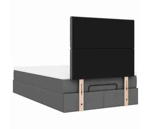 Osmaņu Gultas Rāmis Ar Matrača Tumši Pelēks 120X190 Cm Audums Vidaxl