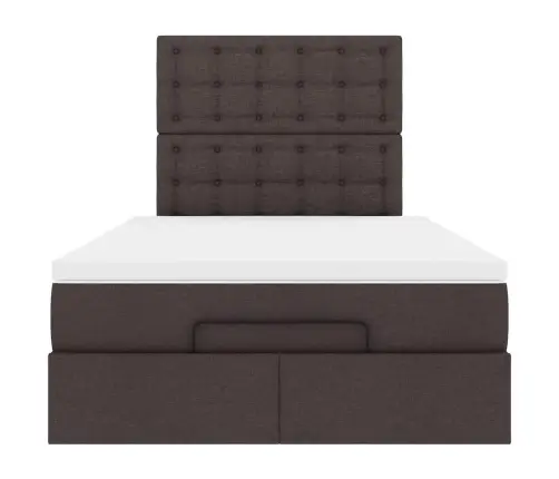 Osmaņu Gultas Rāmis Ar Matrača Tumši Pelēks 120X190 Cm Audums Vidaxl