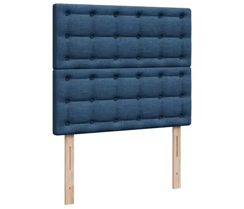 Osmaņu Gultas Rāmis Ar Matrača Zils 120X190Cm Audums Vidaxl