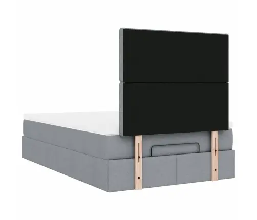 Osmaņu Gultas Rāmis Ar Matrača Gaiši Pelēks 120X200 Cm Audums Vidaxl