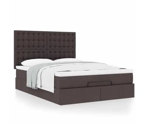 Ottomani Voodi Madratsita, Tumepruun, 140X190 cm Kangas