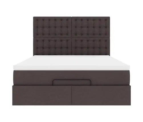 Ottomani Voodi Madratsita, Tumepruun, 140X190 cm Kangas